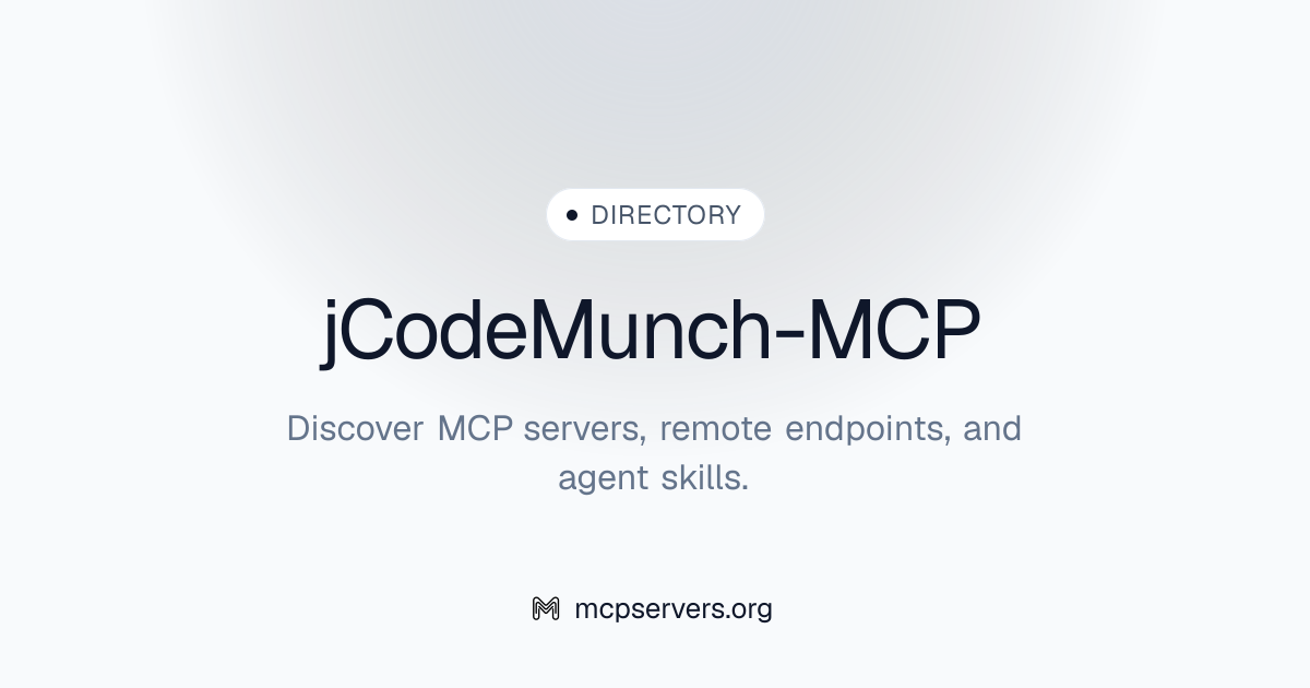 J Code Munch MCP 服务器 | Awesome MCP Servers
