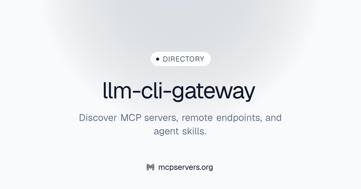 LLM CLI Gateway MCP Server | Awesome MCP Servers