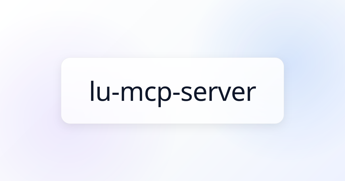 lu-mcp-server | Awesome MCP Servers