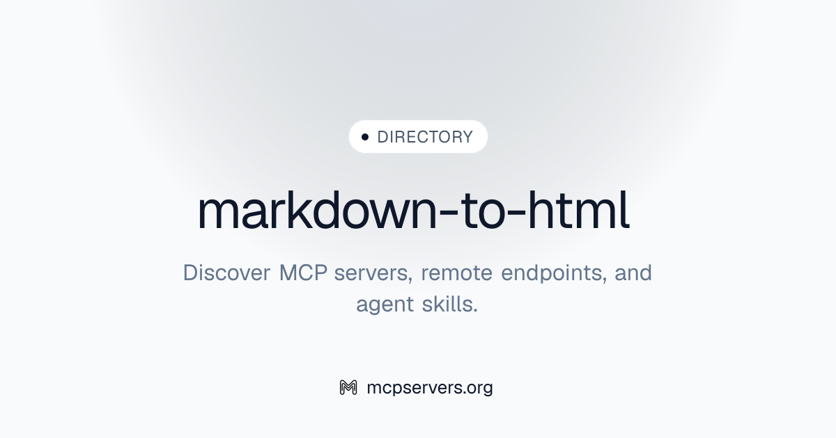 markdown-to-html | Agent Skills Library