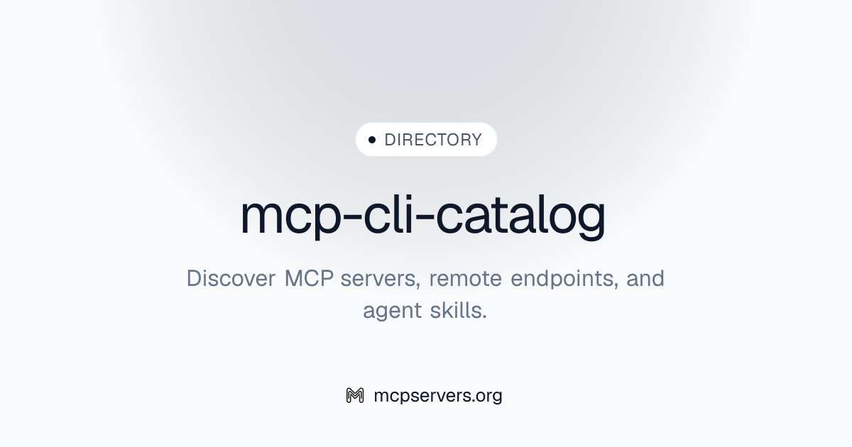 CLI Catalog MCP Server | Awesome MCP Servers