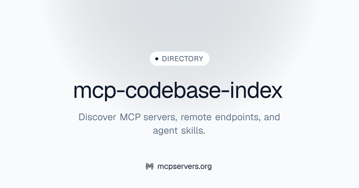 Codebase Index MCP Server | Awesome MCP Servers