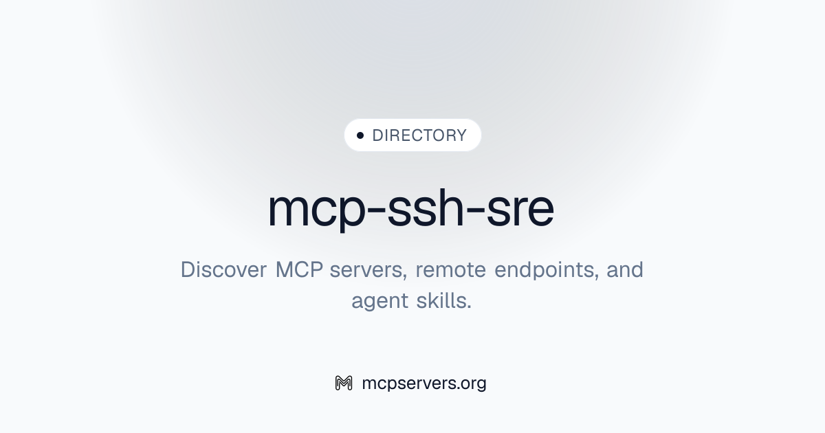 SSH Sre MCP Server | Awesome MCP Servers