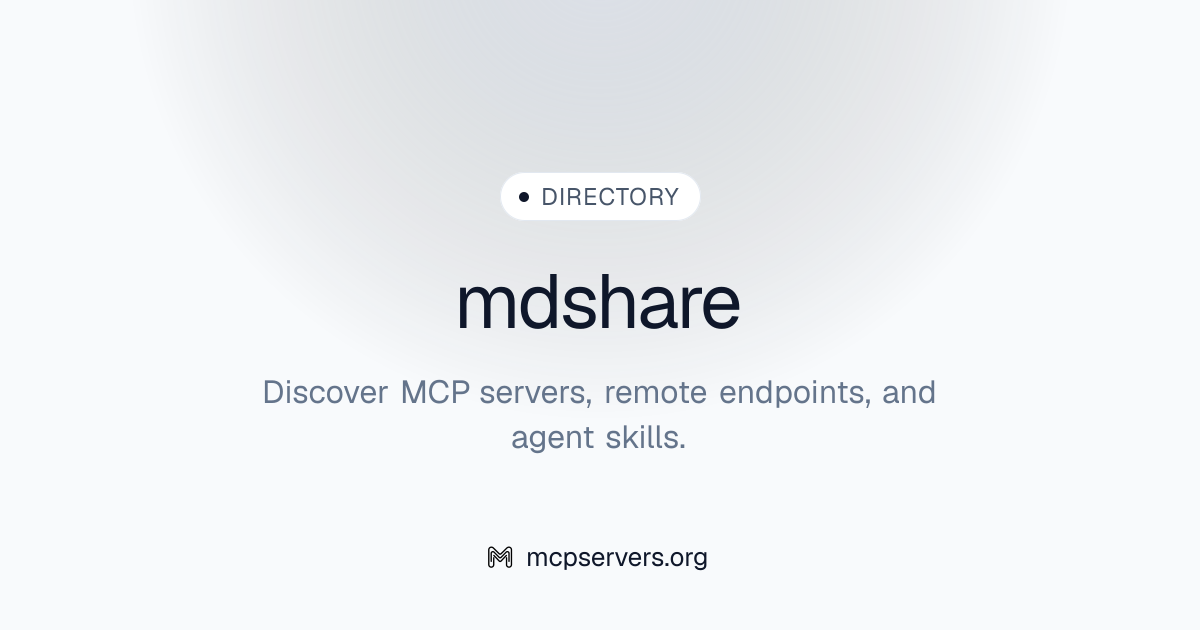 Mdshare MCP Server | Awesome MCP Servers