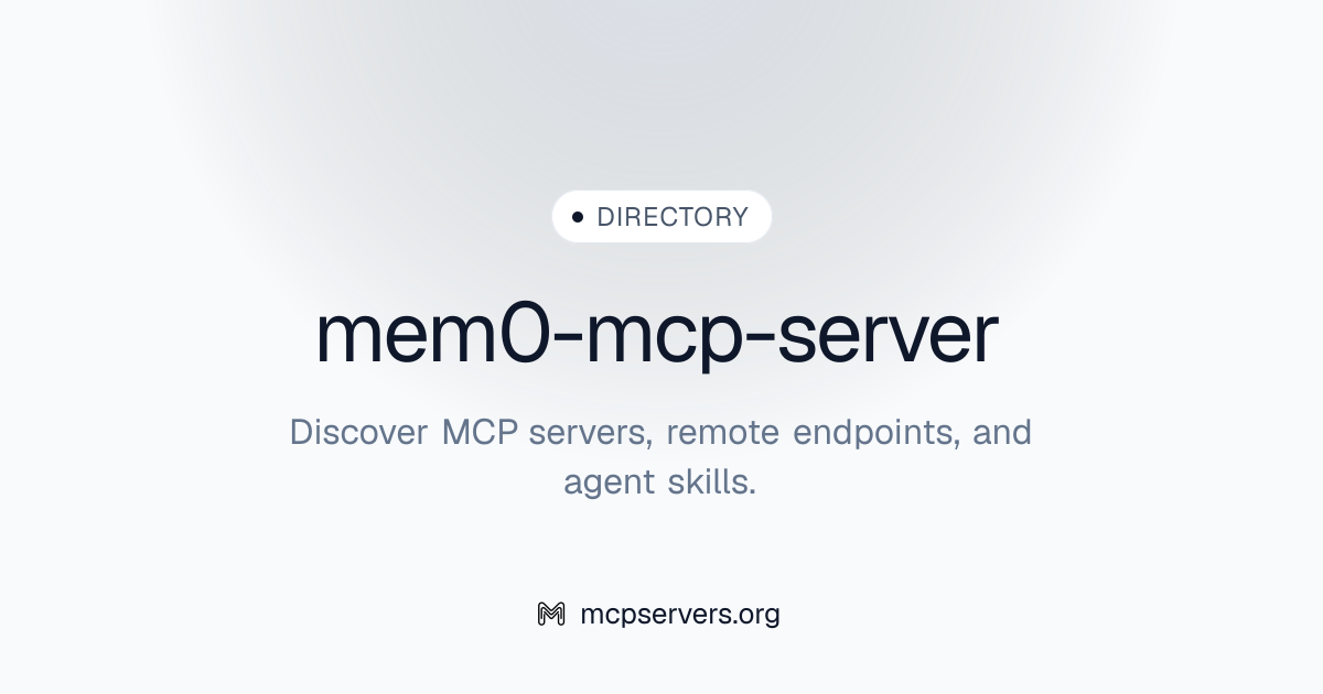mem0 MCP Server | Awesome MCP Servers
