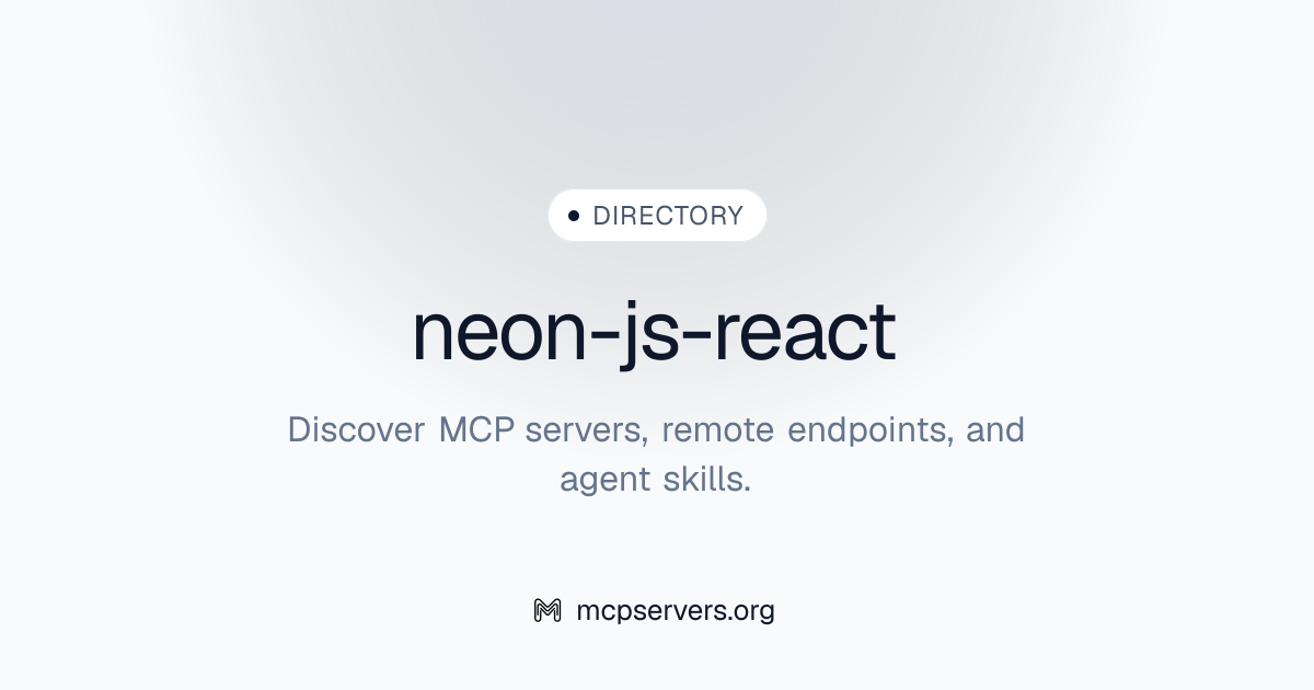 neon-js-react | Agent Skillsライブラリ