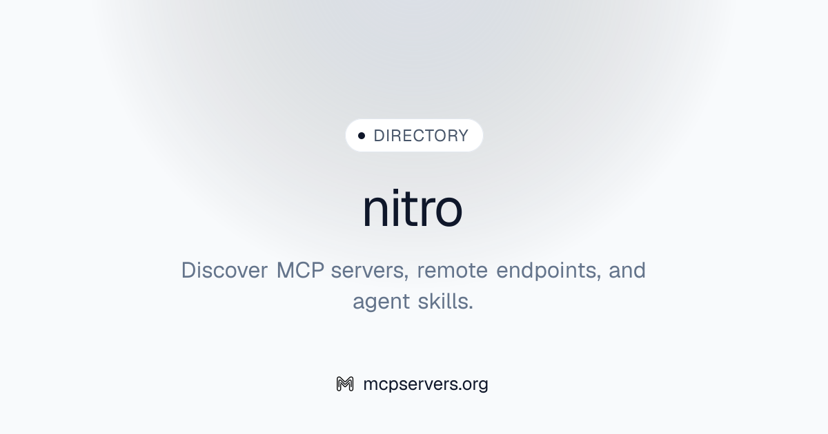 nitro | Agent Skills Library