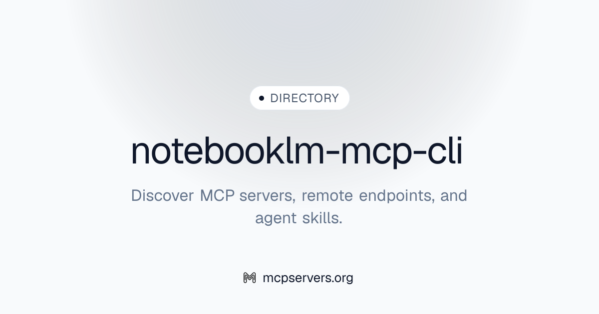 NotebookLM CLI MCP Server | Awesome MCP Servers