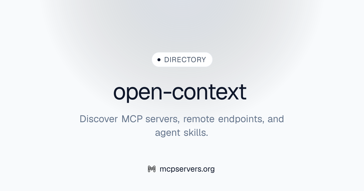Open Context MCP Server | Awesome MCP Servers