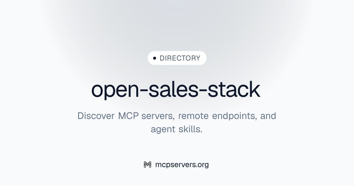Open Sales Stack MCP Server | Awesome MCP Servers