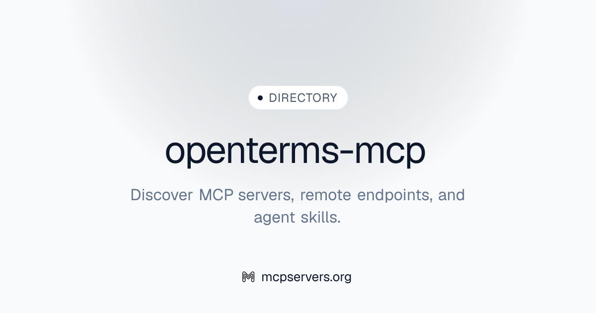 Openterms MCP Server | Awesome MCP Servers