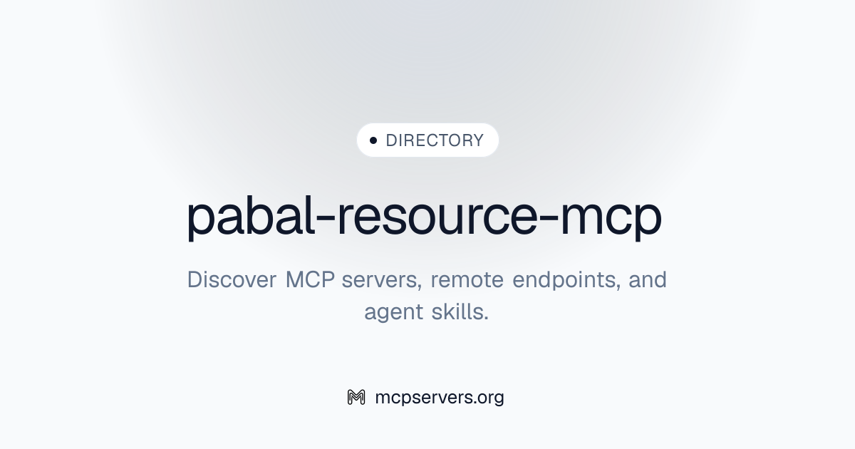 Pabal Resource MCP Server | Awesome MCP Servers