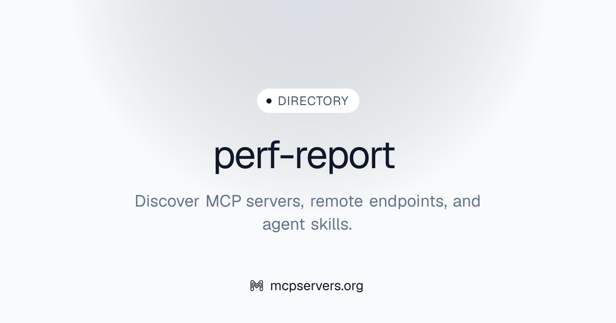 perf-report | Agent Skills Library