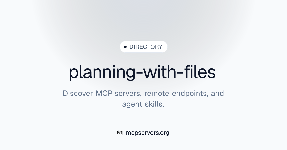 planning-with-files | Agent Skills Library