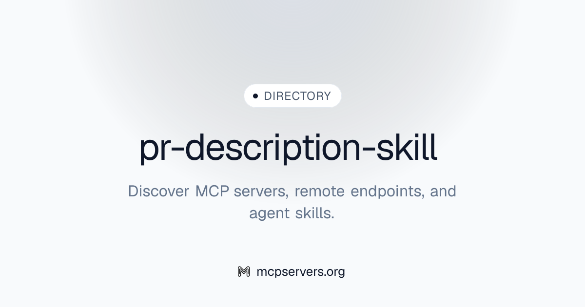 pr-description-skill | Agent Skills Library