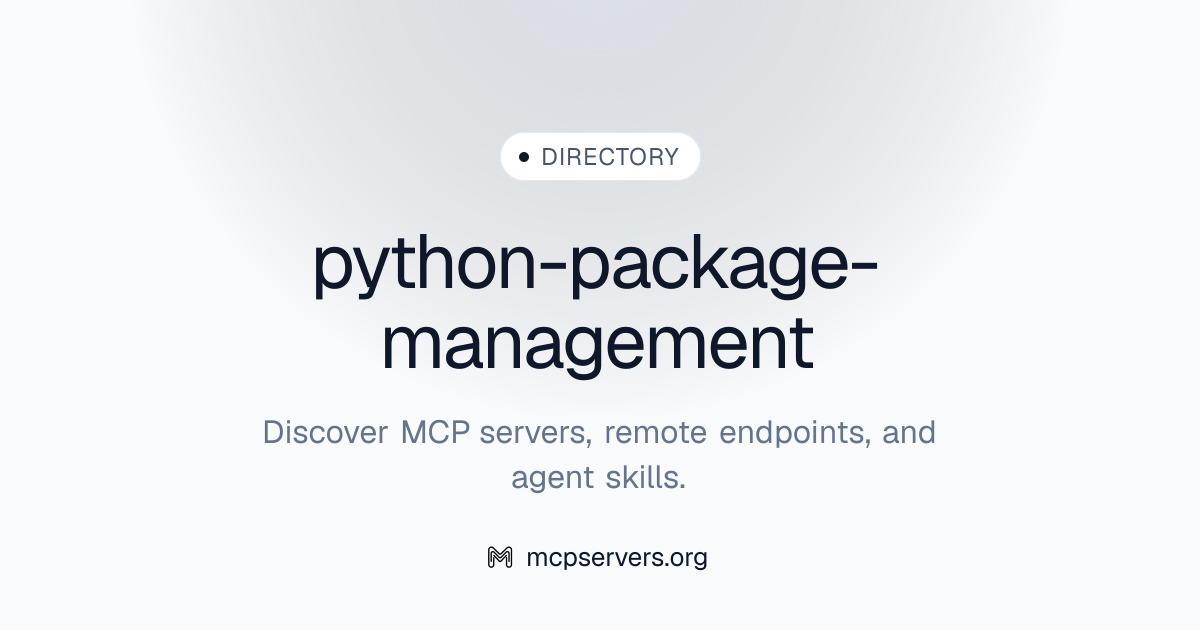 python-package-management | Agent Skills Library