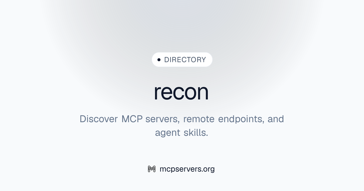 Recon MCP Server | Awesome MCP Servers