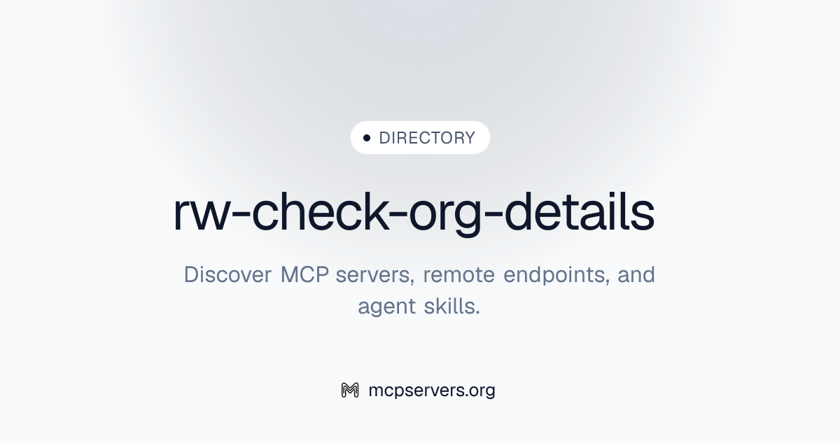 rw-check-org-details | Agent Skills 资源库
