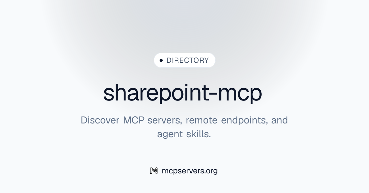 Sharepoint MCP Server | Awesome MCP Servers