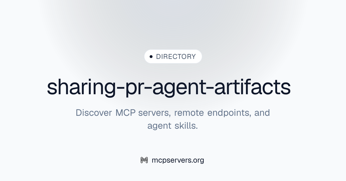 sharing-pr-agent-artifacts | Agent Skills Library