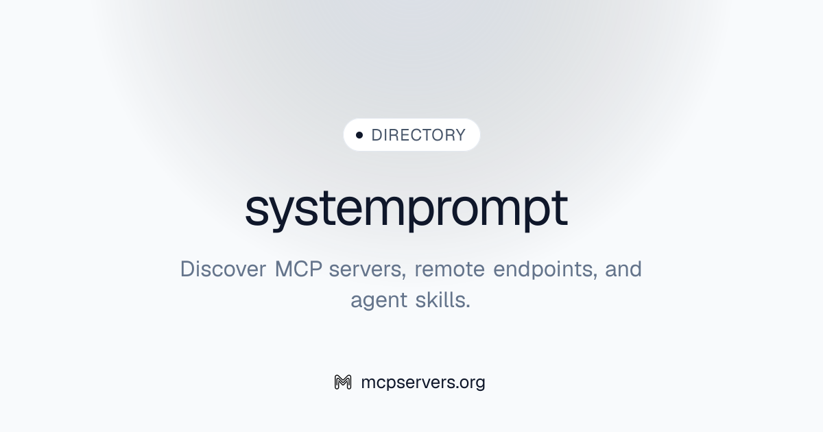 Systemprompt MCP Server | Awesome MCP Servers