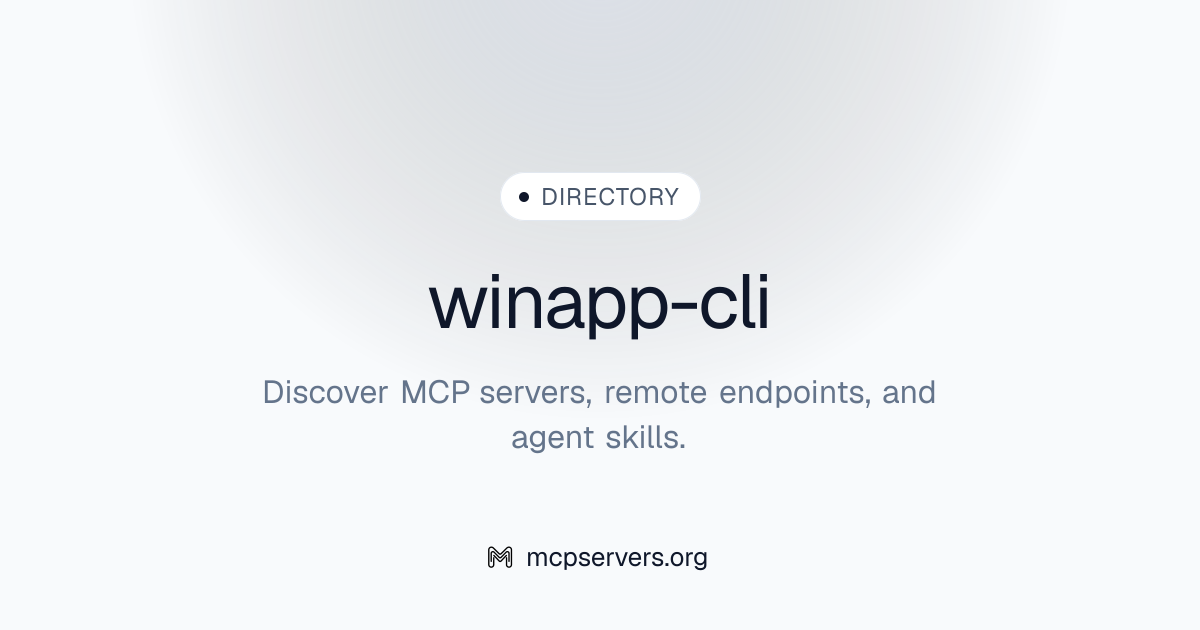 winapp-cli | Agent Skills Library