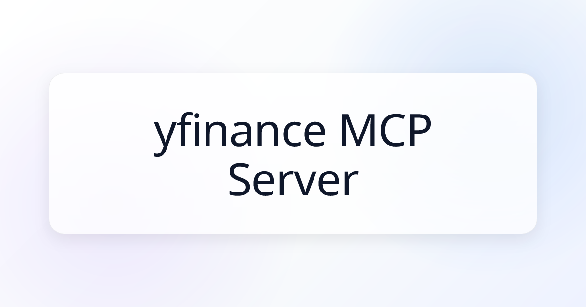 yfinance MCP Server | Awesome MCP Servers